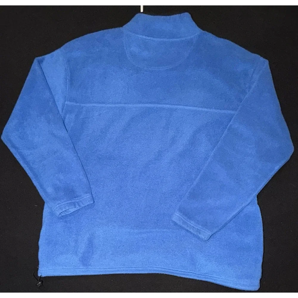 Kansas University Fleece Pullover 1/4 Zipper Blue Embroidered Mens XL